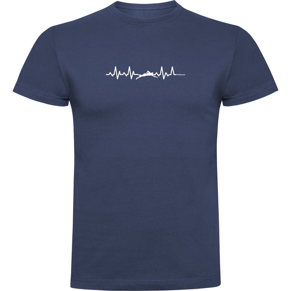 Kruskis Swimming Heartbeat Short Sleeve T-shirt Blau 2XL Mann von Kruskis