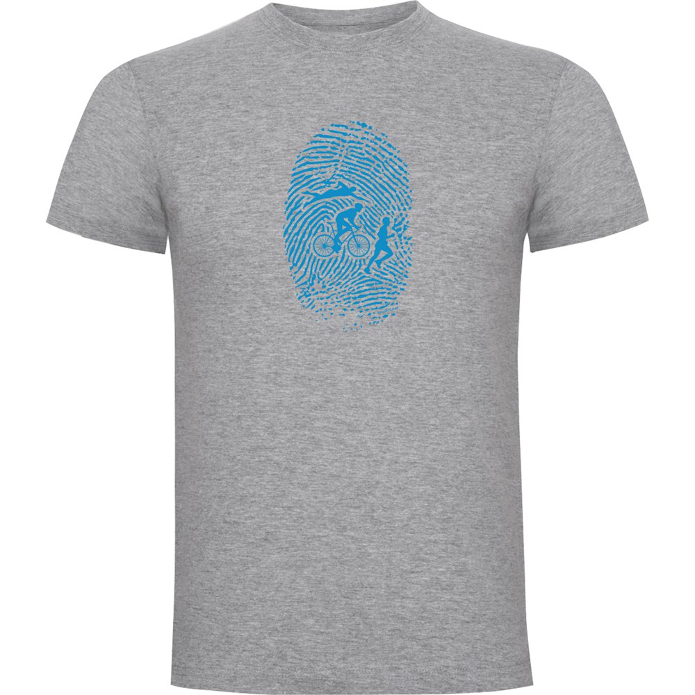 Kruskis Triathlon Fingerprint Short Sleeve T-shirt Grau S Mann von Kruskis