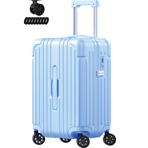 Krute Handgepäck mit Getränkehalter, 50,8 cm, USB-Koffer mit Spinner, Doppelrollen, Hartschalengepäck mit TSA-Schloss, Hellblau, 20IN Carry-on von Krute