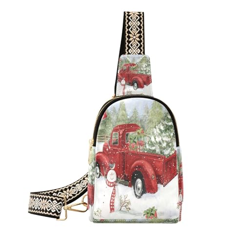 Ksajwzf Kleine Umhängetasche mit Weihnachtsbaum, Bauchtasche, Geschenk für Damen, modische Hüfttasche, Brusttasche für Damen, multi von Ksajwzf