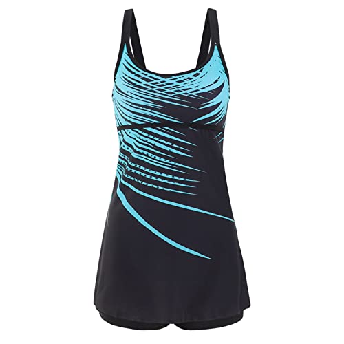 Ksikdeg Zweiteiliger Damen-Badeanzug, Tankini-Top-Set mit Shorts, Schlankheitskontrolle, Badebekleidung von Ksikdeg