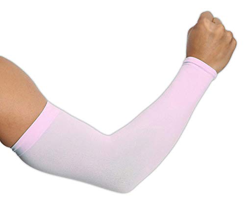 Ksnnrsng Ärmlinge Arm Ärmel rutschfest Armwärmer Sleeves UV Sonnenschutz Armstulpen für Damen Herren Radsport Wandern Laufen Golf Basketball Fahren im Freien Sport (Rosa) von Ksnnrsng