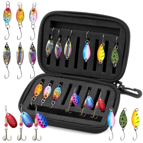 Ksvaye 12 Pcs Forellenköder Spoons Forelle, 4 Blinker Angeln Angelzubehör Set 2.5g/3.5g/5g Kunstköder Spinner Blinker mit Aufbewahrungsbox für Forelle Barsch Hecht Zander AngelKöder Ksvaye 12 Pcs Forellenköder Spoons Forelle, 4 Blinker Angeln Angelzubehör Set 2.5g/3.5g/5g Kunstköder Spinner Blinker mit Aufbewahrungsbox für Forelle Barsch Hecht Zander AngelKöder von Ksvaye