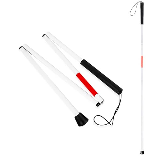 Blindenstock, Gehstock für Blinde, Blindenlangstock für Sehbehinderte Walking Sticks, Faltbar 4 Abschnitte Gehstock aus Aluminiumlegierung, Behinderte und ältere Menschen Blindenstock, Gehstock für Blinde, Blindenlangstock für Sehbehinderte Walking Sticks, Faltbar 4 Abschnitte Gehstock aus Aluminiumlegierung, Behinderte und ältere Menschen von Kuaikely
