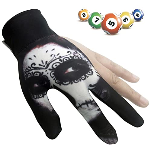 Kuashidai Universal-Billard-Handschuhe mit 3 Fingern, elastisch, rutschfest, verschleißfest, atmungsaktiv, für linke Hand von Kuashidai