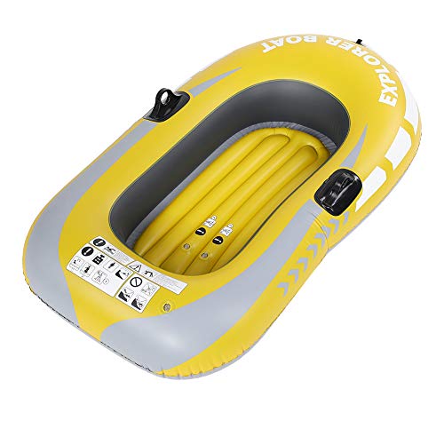 PVC-Schlauchboot, Aufblasbares Fischerboot für eine Person, See-Floßboot mit Zwei Paddelhalterungen und Doppelventil Sommer-Pool-Party-Lounge-Floß-Dekoration Spielzeug für Kinder und Erwachsene PVC-Schlauchboot, Aufblasbares Fischerboot für eine Person, See-Floßboot mit Zwei Paddelhalterungen und Doppelventil Sommer-Pool-Party-Lounge-Floß-Dekoration Spielzeug für Kinder und Erwachsene von Kudoo