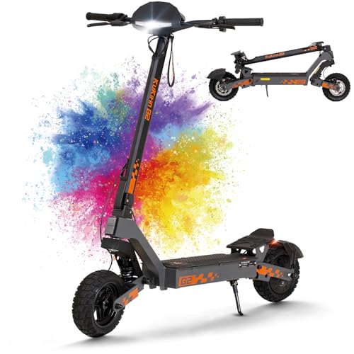 Kugookirin Faltbarer E Scooter,Elektroscooter Elektroroller Erwachsene,E Roller Offroad,(55 Km Reichweite,48V15Ah,max. 20km/h,150 KG Tragkraft,10 zoll Reifen,Duales Bremssystem)-G2 von Kugookirin