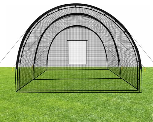 KuiBonu Baseball-Schlagkäfignetz – Schlagkäfige für Hinterhof, 6,7 x 3,6 x 2,4 m, tragbare Baseball- und Softball-Schlagkäfige, abnehmbare Tür mit Pitching-Maschinenloch für Hinterhof-Schlagtraining von KuiBonu