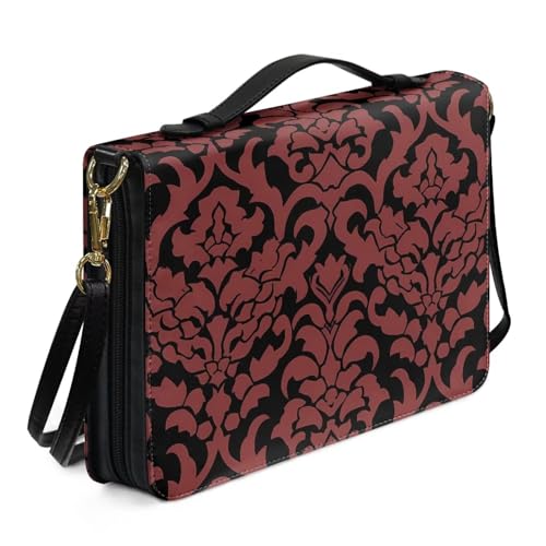 Kuiaobaty Bibeltasche für Damen, mit Schultergurt, Batik-Bibelhüllen, Bibelhalter, Geschenke für Kirche, religiös, Damast-Blumenmuster, M-[9.2x6.3in=23.4x16.0cm] von Kuiaobaty