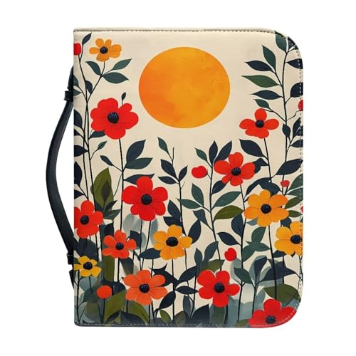 Kuiaobaty Bibeltasche mit Aquarell-Blumenmuster, Reißverschluss, Sonnenuntergang, Malerei, Tragetasche mit Griff, für Bibel in Standardgröße, perfektes Geschenk für Mädchen, Frauen, Mutter, Kind von Kuiaobaty