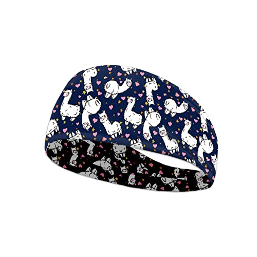 Kuiaobaty Niedliches Lama-Druck, Lauf-Stirnbänder für Frauen, marineblau, Sport-Stirnbänder für Mädchen, breites Haarband, dehnbar, Turban, Cartoon, Alpaka, Stirnband, Urban Kuiaobaty Niedliches Lama-Druck, Lauf-Stirnbänder für Frauen, marineblau, Sport-Stirnbänder für Mädchen, breites Haarband, dehnbar, Turban, Cartoon, Alpaka, Stirnband, Urban von Kuiaobaty