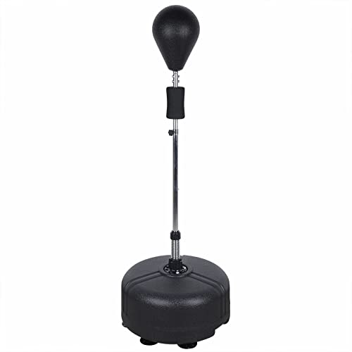 120cm-160cm Schwarzer Boxball Standboxsack Punchingball Für Erwachsene Mit Basis Boxtraining Standboxsack Boxbirne Verstellbar Boxende Stand Freistehender Boxball FüR Verstellbarer (Schwarz) von KumuJ