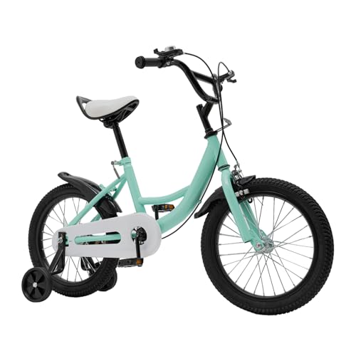 16 Zoll Kinderfahrrad Jungen Mädchen,Kohlenstoffstahl-Legierung Kinder fahrräder Höhenverstellbar Kinderfahrräder mit Stützrädern Hilfsrad Rad Geeignet für Kinder im Alter von 4-8 Jahren (Grün) 16 Zoll Kinderfahrrad Jungen Mädchen,Kohlenstoffstahl-Legierung Kinder fahrräder Höhenverstellbar Kinderfahrräder mit Stützrädern Hilfsrad Rad Geeignet für Kinder im Alter von 4-8 Jahren (Grün) von KumuJ