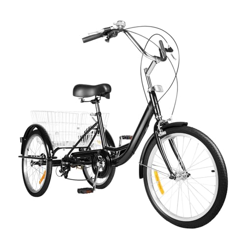 KumuJ 20 Zoll Dreirad für Erwachsene, 3-Rad-8-Gang-Seniorenfahrrad, 3-Rad-Fahrrad mit Einkaufskorb, Fahrrad mit Einkaufskorb Cargo-Bike für Erwachsene Senioren und Frauen,Höhenverstellbar (Schwarz) KumuJ 20 Zoll Dreirad für Erwachsene, 3-Rad-8-Gang-Seniorenfahrrad, 3-Rad-Fahrrad mit Einkaufskorb, Fahrrad mit Einkaufskorb Cargo-Bike für Erwachsene Senioren und Frauen,Höhenverstellbar (Schwarz) von KumuJ