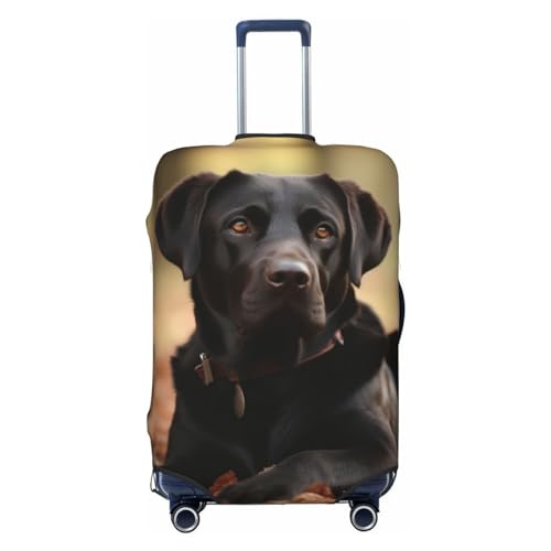 Kururi Koffer-Abdeckung mit niedlichem Labrador-Motiv, personalisierbar, für Reisen, Geschäftsreise, Schwarz , XL von Kururi