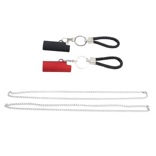 Kuuleyn 2er-Set Schlüsselanhänger-Feuerzeughalter mit Clip, Federclip-Schlüsselanhänger-Feuerzeughalter, Schlüsselanhänger aus Aluminiumlegierung, Schlüsselanhänger mit (Red) von Kuuleyn