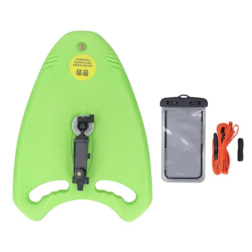 Kuuleyn Schwimm-Kickboard mit Handyhalterung, unterstützendes Kickboard, faltbares Eva-Schaum-Schwimmbrett mit 1/4-Zoll-Gewinde für Panoramakameras, Action-Kameras (Green) von Kuuleyn