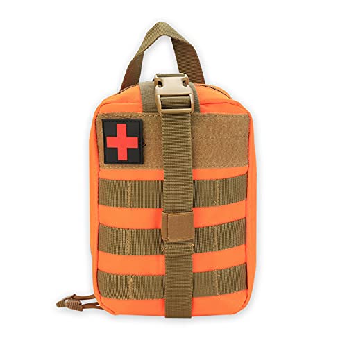 Überlebens-Erste-Hilfe-Set, medizinische Tasche Notfalltasche Outdoor-Überlebens-Militär-Erste-Hilfe-Tasche Klettern Notfall-Taktiktasche für Campingboot Jagd Wandern Home Auto(Orange) von Kuuleyn