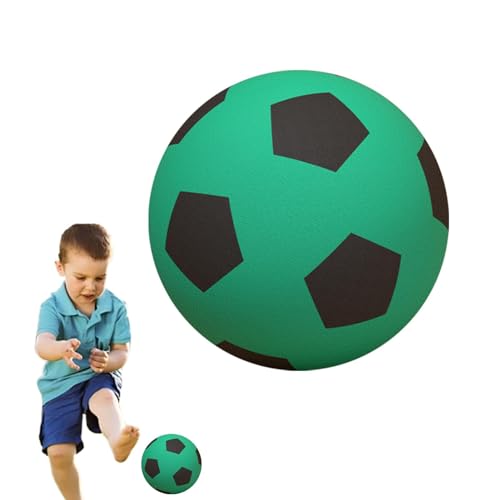 Kuxiptin Weicher Fußball für drinnen,Weicher Indoor-Fußball | Leiser Indoor-Fußball | Weicher Schaumstoff-Sportball für Kinder, drinnen und draußen, Fußball für Spielübungen im Hinterhof von Kuxiptin