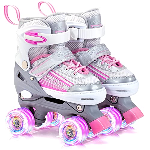 Kuxuan Skates Verstellbar Rollschuhe für Kinder mit Spaß Leuchtenden Allrädern für Mädchen und Damen von Kuxuan skates