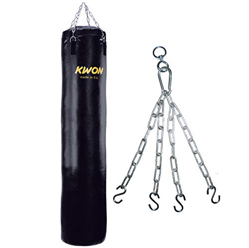 KWON® Sandsack 180 cm mit Stahlkette 4080336 Boxsack schwarz von Kwon
