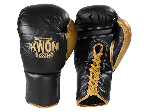 Kwon Boxhandschuhe Leder mit Schnürung schwarz/gold Kwon Boxhandschuhe Leder mit Schnürung schwarz/gold von Kwon