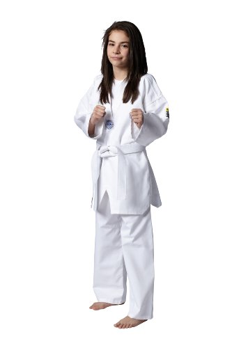 Kwon Kinder kampsport dragt Taekwondo Song Anzug, Weiß, Size: 0 (140 cm) von Kwon