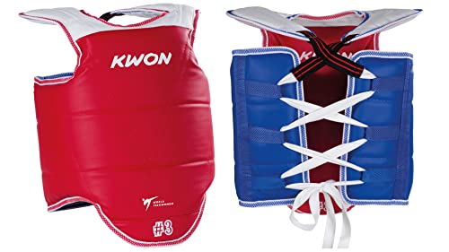 Kwon TKD Kampfweste Korea WTF Rec. CE, Rot/Blau, beidseitig verwendbar, Gr. L von Kwon