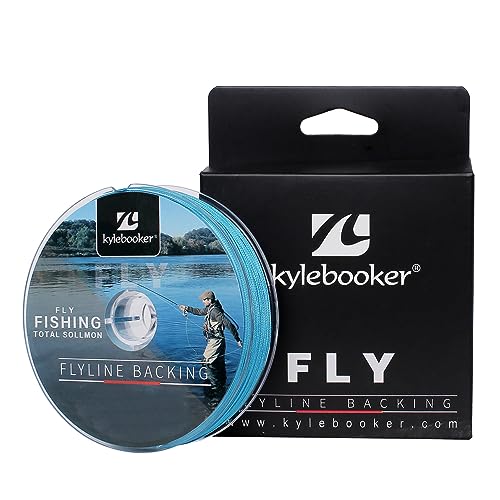 Kylebooker Fly Fishing Dacron geflochtene Rückseite, abriebfest, Forellenfliegenschnur, 13,6 kg, 91 m, Blau von Kylebooker