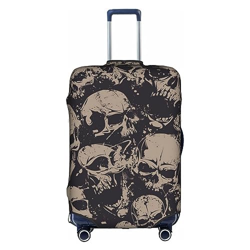 Kyliele Coole Totenkopf-Grafik, Reisekoffer, staubdicht, Gepäckschutz, Gepäckkoffer, Zubehör, Urlaub, weiß, xl von Kyliele