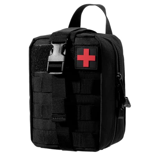 Kyrio Erste Hilfe Beutel Leer, Taktische Molle-Tasche Medizinisches Outdoor-Paket, Rip-Away EMT-Werkzeugtasche für Medizinische, Paket mit Kletter-Rettungswerkzeugen, Schwarz von Kyrio