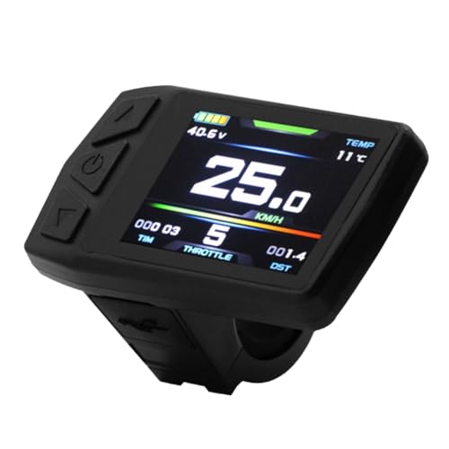 Kytxqikd E-Bike-Display für KT TF01U 24 V, 36 V, 48 V, Intelligentes, Farbenfrohes LCD-Messgerät, Wasserdichtes Gelenkmessgerät für Elektrofahrräder von Kytxqikd