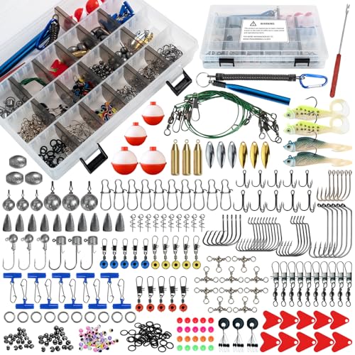 L PATTERN 269PCS Angelzubehör Set Komplett, Profi Angeln Zubehör Box Kit, Angelzubehör Set Enthält Angelhaken, Posen, Bleischrot, Blinker und Andere Angelzubehör für Barsch, Bluegill, Crappie L PATTERN 269PCS Angelzubehör Set Komplett, Profi Angeln Zubehör Box Kit, Angelzubehör Set Enthält Angelhaken, Posen, Bleischrot, Blinker und Andere Angelzubehör für Barsch, Bluegill, Crappie von L PATTERN