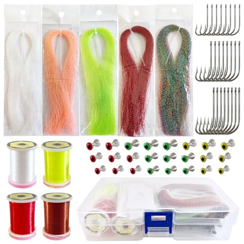 L PATTERN 58 Stück Fliegenfischen Fliegen Set, Fliegenbinden Material für DIY beinhaltet Fliegenbindefaden, Hantelaugen, Angelhaken, Fliegenfischer Set mit Tackle Box L PATTERN 58 Stück Fliegenfischen Fliegen Set, Fliegenbinden Material für DIY beinhaltet Fliegenbindefaden, Hantelaugen, Angelhaken, Fliegenfischer Set mit Tackle Box von L PATTERN