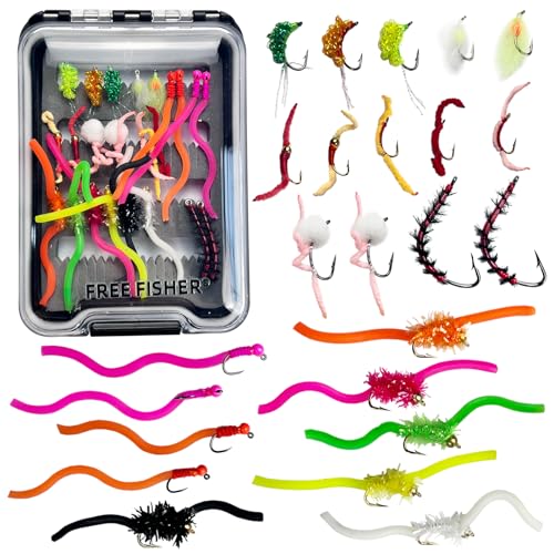 L PATTERN Fliegenfischen Fliegen Set, 30/24 PCS Langsam Sinkende Fliegenköder Set für Barsch Forelle, Kunstköder Fliegen Box Wolfram Haken Fliegenfischen Fliegenset, 24 PCS Würmer Fliegen Köder Set L PATTERN Fliegenfischen Fliegen Set, 30/24 PCS Langsam Sinkende Fliegenköder Set für Barsch Forelle, Kunstköder Fliegen Box Wolfram Haken Fliegenfischen Fliegenset, 24 PCS Würmer Fliegen Köder Set von L PATTERN