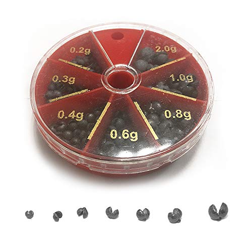 L SERVER Blei Grob mittel Angelblei Set 63g/109PCS Klemmblei in Drehdosen Stippfischen & Forellenangeln, Angelbleie für Posenmontagen L SERVER Blei Grob mittel Angelblei Set 63g/109PCS Klemmblei in Drehdosen Stippfischen & Forellenangeln, Angelbleie für Posenmontagen von L SERVER