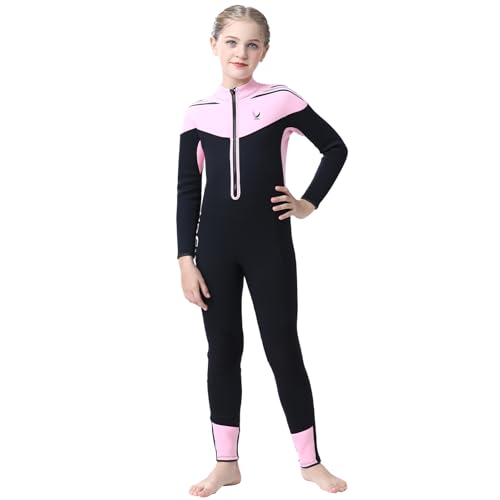 L SERVER Kinder Neoprenanzug Mädchen 3.5MM Warmer Langärmeliger Nassanzüge Jungen Elastischer Einteiliger Badeanzug Surf-Badebekleidung, Rosa, 116 L SERVER Kinder Neoprenanzug Mädchen 3.5MM Warmer Langärmeliger Nassanzüge Jungen Elastischer Einteiliger Badeanzug Surf-Badebekleidung, Rosa, 116 von L SERVER