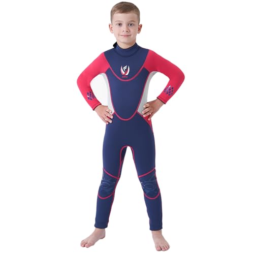 L SERVER Neoprenanzug Jungen 3MM Warmer Langärmeliger Tauchanzug Kinder Mädchen Sonnenschützender Schwimmanzug Stretch Surf-Badeanzug, Rot, 122-128 L SERVER Neoprenanzug Jungen 3MM Warmer Langärmeliger Tauchanzug Kinder Mädchen Sonnenschützender Schwimmanzug Stretch Surf-Badeanzug, Rot, 122-128 von L SERVER