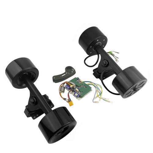 Longboard-Nabenmotor-Set, Skateboard, bürstenloses Motorrad mit LKW-Board, Dual-Motor-Fernbedienung, Schwarz (Dual Drive Fernbedienung) von L-faster