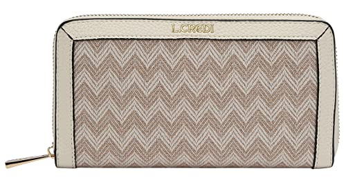 L.CREDI-Damen-Börse Ziparound groß RFID Kierra 19x2x11 108-PEARL von L.CREDI