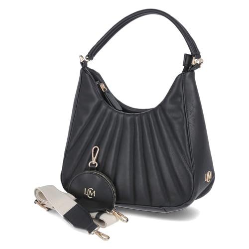 L.Credi Damen Hobo Bag/Schultertasche Melody Schwarz Kunstleder - vegan, Größe:-, Farbauswahl:schwarz von L.CREDI