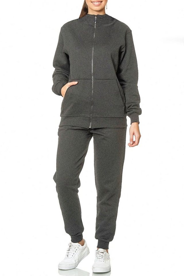 L.gonline Freizeitanzug Damen, Jogging-ANZUG X239, Dicke Kordel (Kapuzenjacke mit Reißverschluss, Hose, 2-tlg), Fitness Freizeit Casual von L.gonline