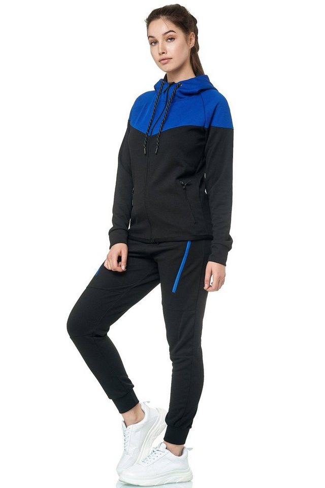 L.gonline Freizeitanzug Damen Jogging-ANZUG, Freizeitanzug, Sporthose und Kapuzenjacke, 984 (Kapuzenjacke mit Reißverschluss, Hose, 2-tlg), Fitness Freizeit Casual von L.gonline