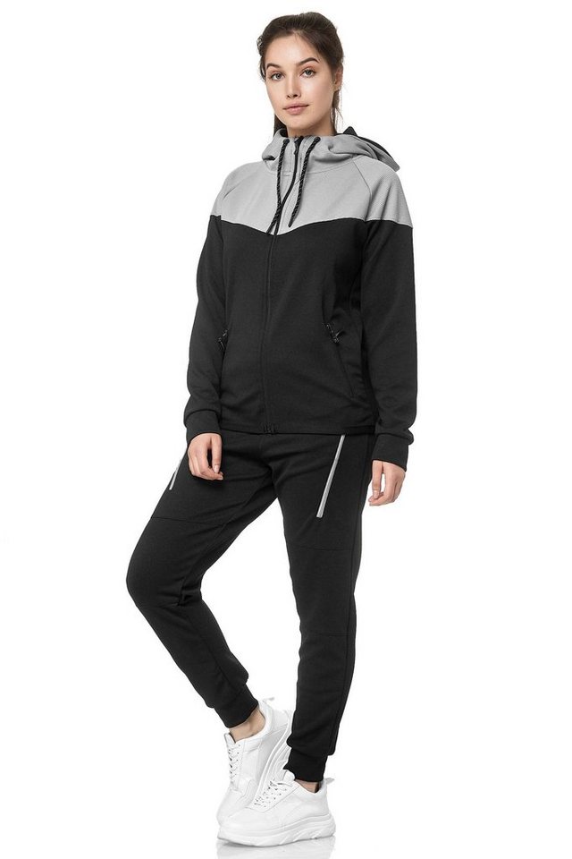 L.gonline Freizeitanzug Damen Jogginganzug, Freizeitanzug, Sporthose und Kapuzenjacke, 984 (Kapuzenjacke mit Reißverschluss, Hose, 2-tlg), Fitness Freizeit Casual von L.gonline