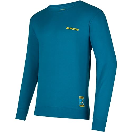 Climbing on The Moon Sweatshirt Men turchese/giallo (640108) XL von LA SPORTIVA