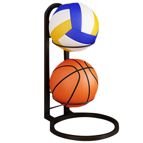 Basketballhalter, 2 Schicht Kohlenstoffstahl -Basketballregal, Hochleistungs -Basketballstand für Heimspiele Volleyball -Fußball -Basketball -Aufbewahrung von LAANCOO