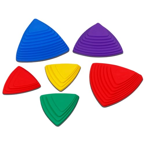 Sensorische Sprungsteine, 6pcs/Set Stepping Stones Triangle Kid Strukturierte Balance River Stones Stapelbare bunte Balance -Stepp -Stones -Kit für Mädchen von LAANCOO