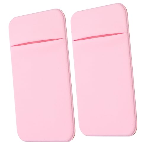 LABRIMP 2St Aufkleber auf der Rückseite des Handys Karten Geldbörse Kartenhalter für Handyhülle Handy kartenetui Handy Karten Sleeve Zelle zurück Ärmel Handy-Geldbörse Rosa von LABRIMP