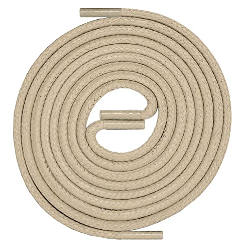 LACCICO Schnürsenkel | Rund Robust Gewachst | Durchmesser 2,5 mm Farbe:Beige Länge:90 cm von LACCICO