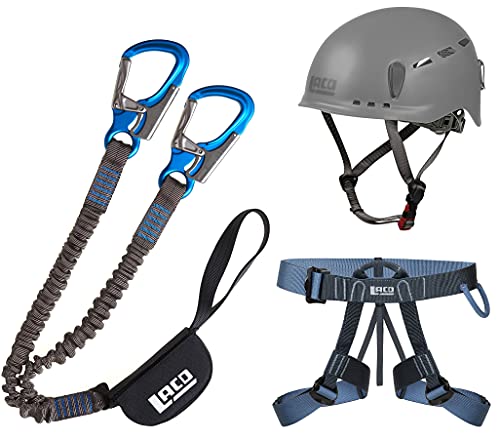 LACD Klettersteigset Pro Evo 2.0 + Klettergurt Easy EXP + Helm Protector 2.0 phantom von LACD